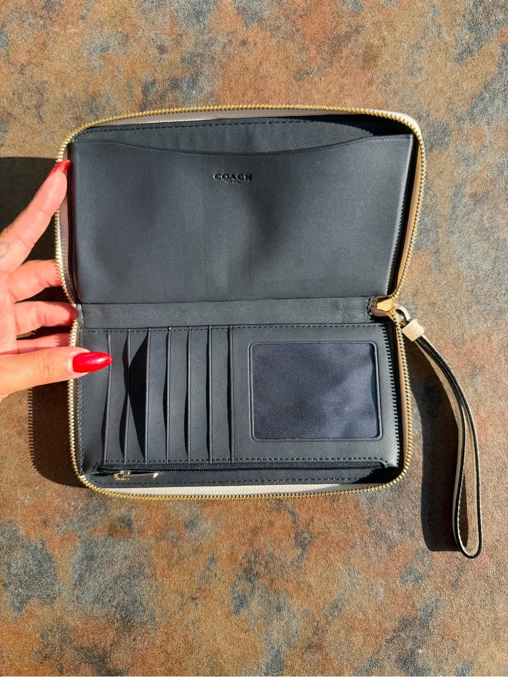 Coach Dempsey Large Wallet Signature Denim